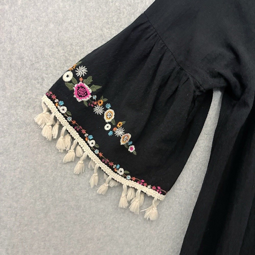 Umgee Tunic Dress LagenLook Gauzy Boho Hippie Tassel Slv Size 2X Embroidered‎ - Picture 4 of 6
